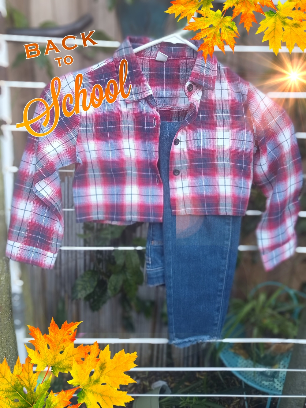 Kids Red Plaid Cropped Shirt - Brand Unknown